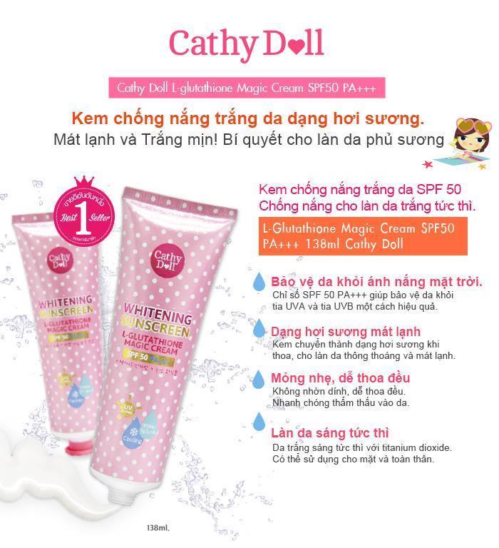 Kem chống nắng Cathy Doll Magic Cream 138ml mẫu mới 2015